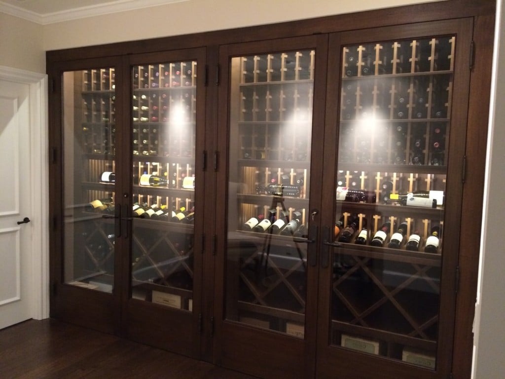 Newport Beach California Climate Controlled Custom Fitted Cabinet Wine Display