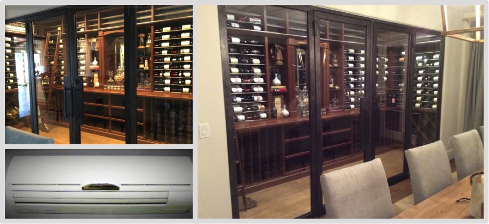 We installed the cooling unit on this amazing wine cellar in an Orange County home.