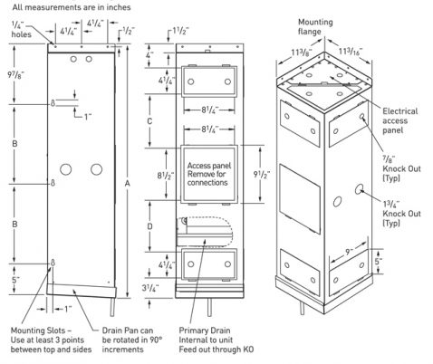 Mounting Diagrams for Vertical Rack Mount Series Custom Wine Cellar Cooling  Systems